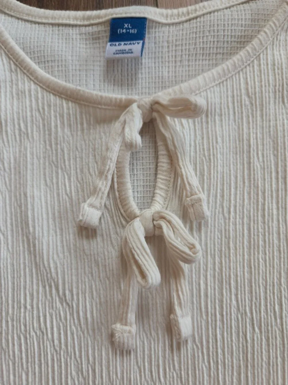 Girls XL Ribbed Peasant Top